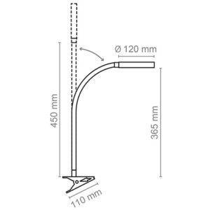 Lampe led Flex à pince dimensions